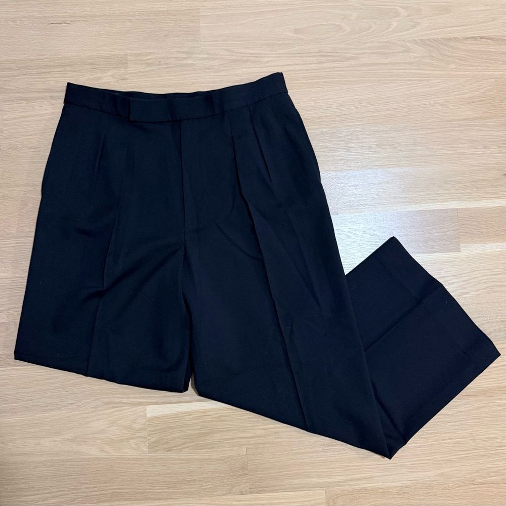 POLO BY RALPH LAUREN Women’s Pleated Trouser Dress Pants Wide Leg Black Size 12